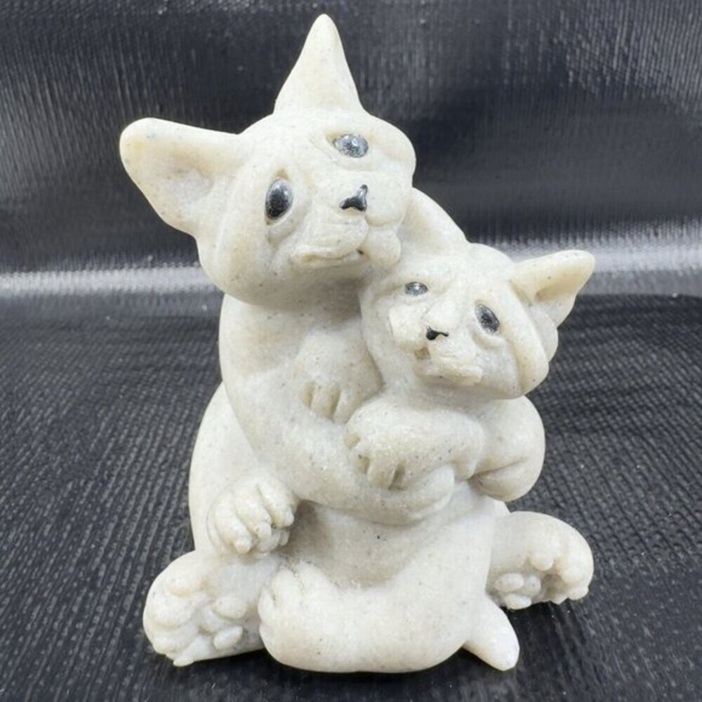 Vintage Quarry Critters Celine And Cleo Cat Figurine 2001 Second‎ Nature Design